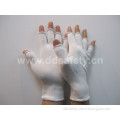13 Gauge White Nylon Half Finger Work Glove (DCH122)
